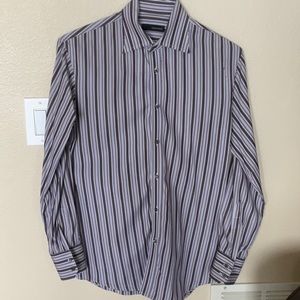 Dsquared Men's Button Up Purple Stripe Long Sleeve Shirt SZ 46 (small)